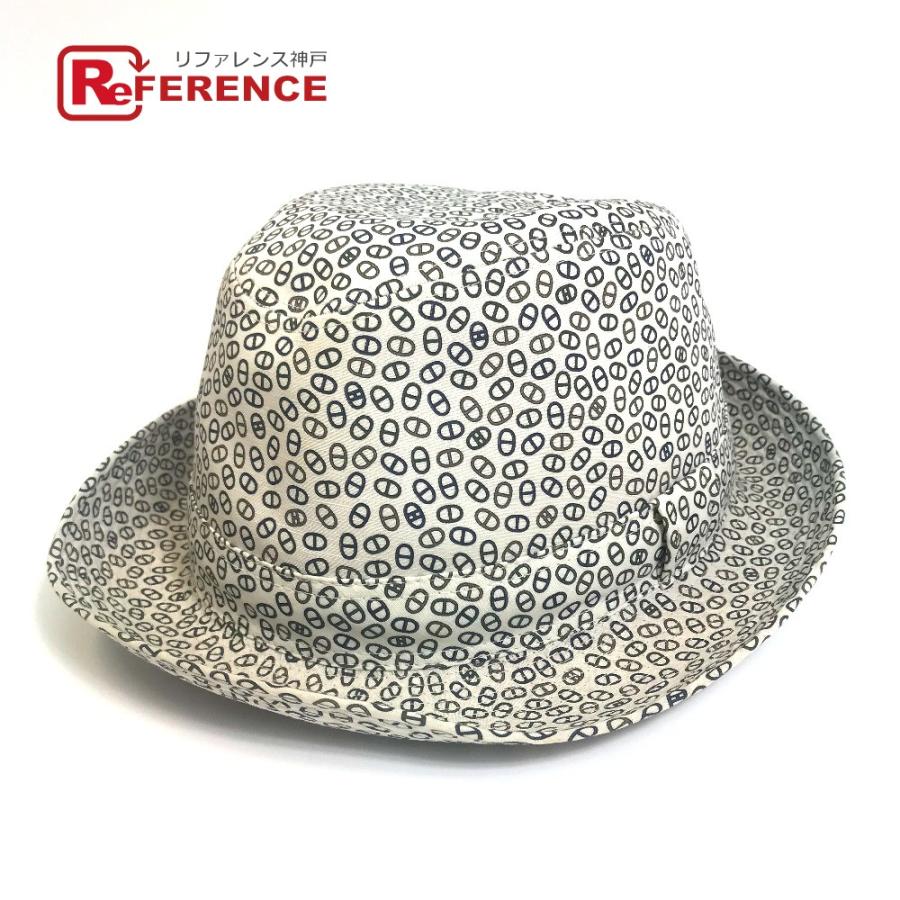 UNISEX S/M HERMES エルメス シェーヌダンクル 帽子 ハット コットン