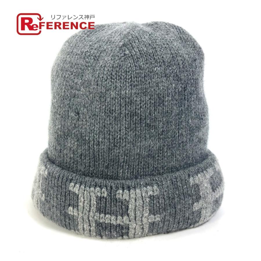 ❤お得なお品❤クリーニング済み Ｈ柄ニット帽 グレー Mサイズ エルメス ❤お得なお品❤クリーニング済み H柄ニット帽 グレー Mサイズ エルメス