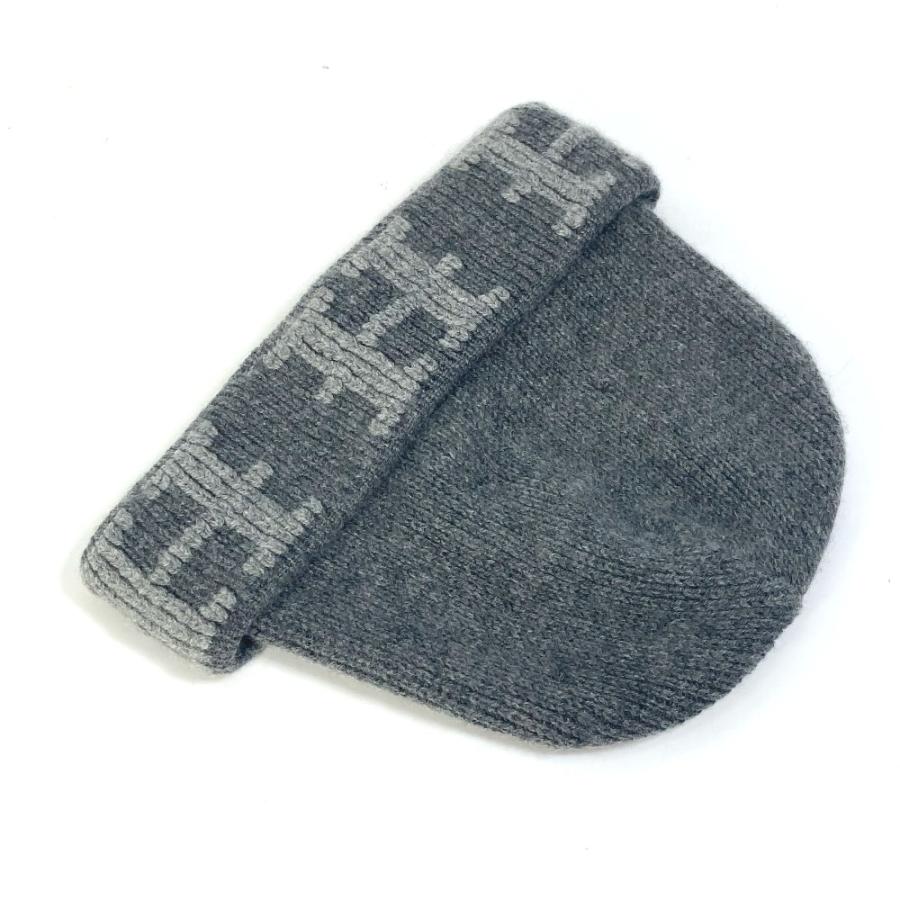 HERMES（エルメス） ビーニー 帽子 ニット帽 ニットキャップ Hロゴ