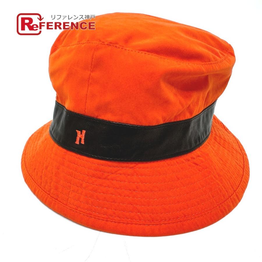 エルメス バケットハット 59cm レザーファスナープル ユニセックス 黒