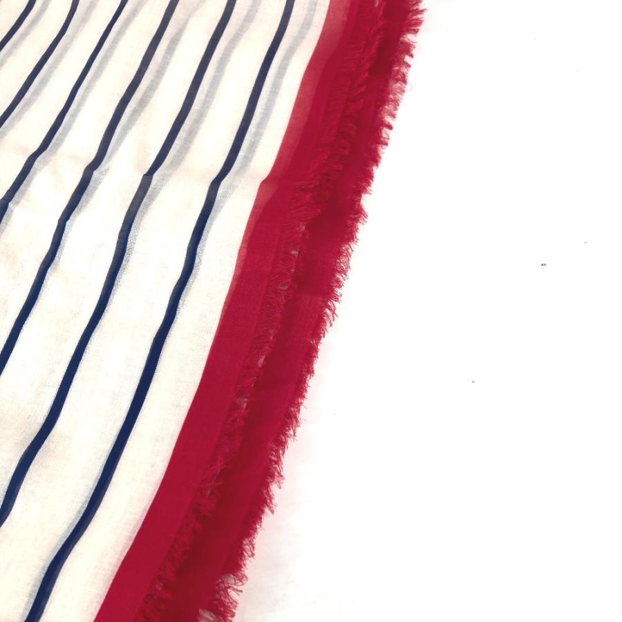 美品 LOUIS VUITTON ルイヴィトン M76193 LVエスカル エトール・パレオ サマー ストライプ 横長 大判 ストール ホワイト×レッド【中古】 | LOUIS VUITTON | 08