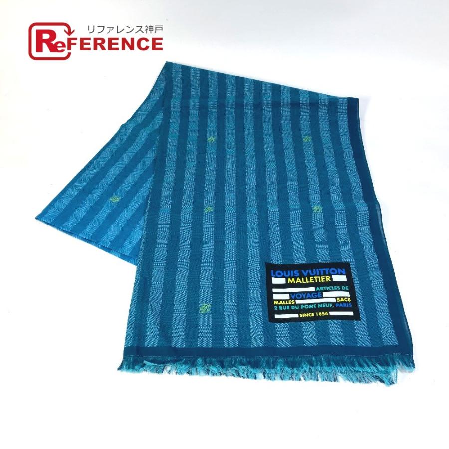 未使用 LOUIS VUITTON ルイヴィトン M77584 エトール・ダミエ ストライプス ショール マフラー ストール ブルー メンズ【中古】 | LOUIS VUITTON