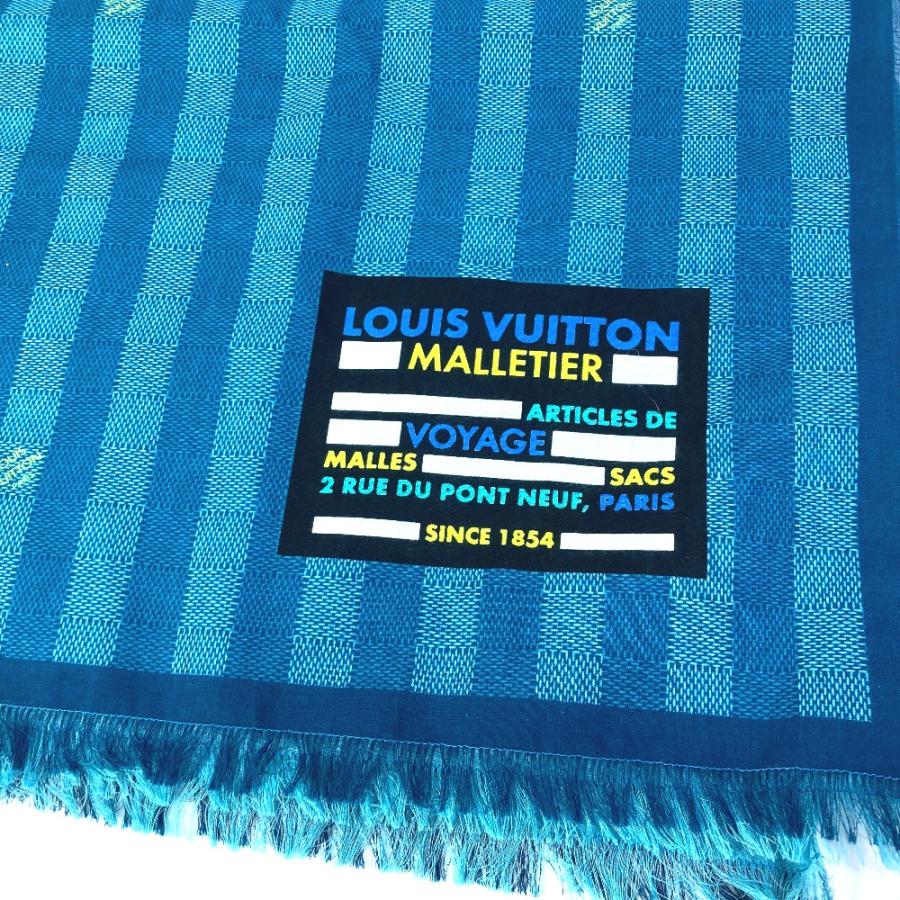 未使用 LOUIS VUITTON ルイヴィトン M77584 エトール・ダミエ ストライプス ショール マフラー ストール ブルー メンズ【中古】 | LOUIS VUITTON | 02