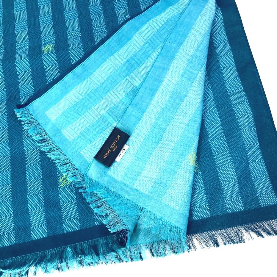 未使用 LOUIS VUITTON ルイヴィトン M77584 エトール・ダミエ ストライプス ショール マフラー ストール ブルー メンズ【中古】 | LOUIS VUITTON | 03