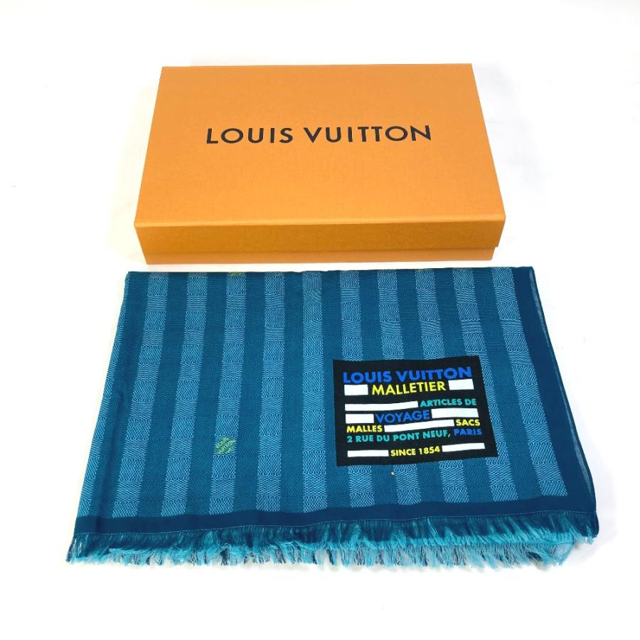 未使用 LOUIS VUITTON ルイヴィトン M77584 エトール・ダミエ ストライプス ショール マフラー ストール ブルー メンズ【中古】 | LOUIS VUITTON | 07