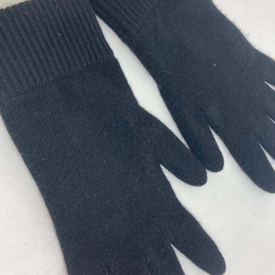 HERMES（エルメス） 総柄 Hロゴ グローブ 手袋 カシミヤ ブラック 