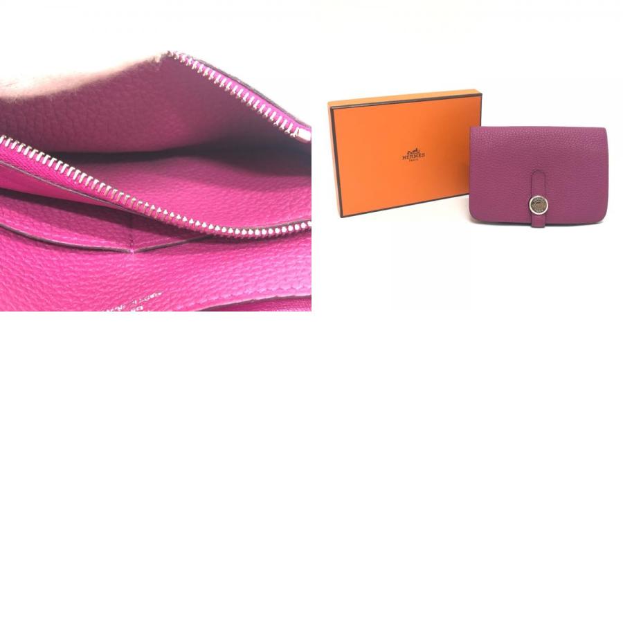HERMES エルメス ドゴンコンパクト 折り財布 財布 ウォレッ 2つ折り財布 (推定）ローズパープル パープル レディース【中古】 | HERMES | 09