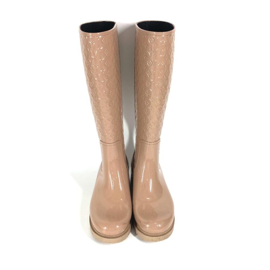 LOUIS VUITTON ルイヴィトン ロング レインブーツ 長靴 シューズ ロングブーツ モノグラム レインシューズ ベージュ レディース【中古】 | LOUIS VUITTON | 01