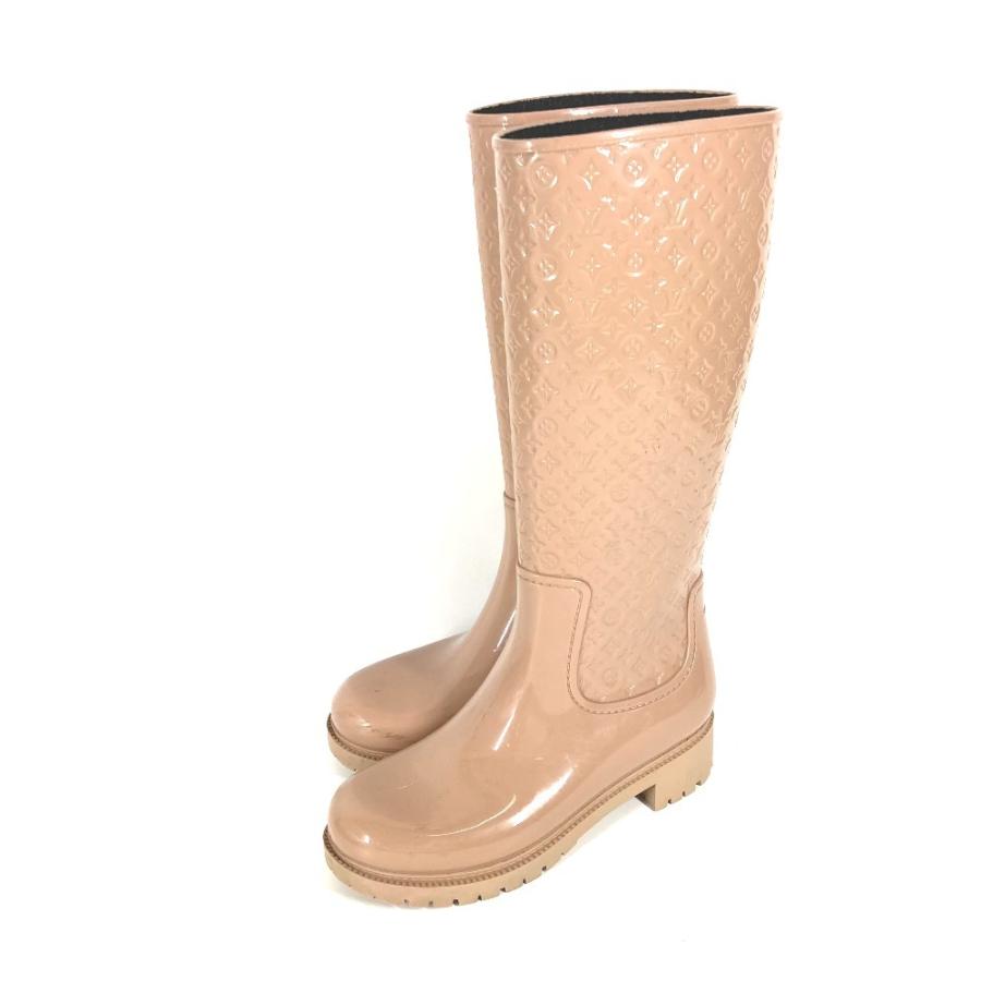 LOUIS VUITTON ルイヴィトン ロング レインブーツ 長靴 シューズ ロングブーツ モノグラム レインシューズ ベージュ レディース【中古】 | LOUIS VUITTON | 04