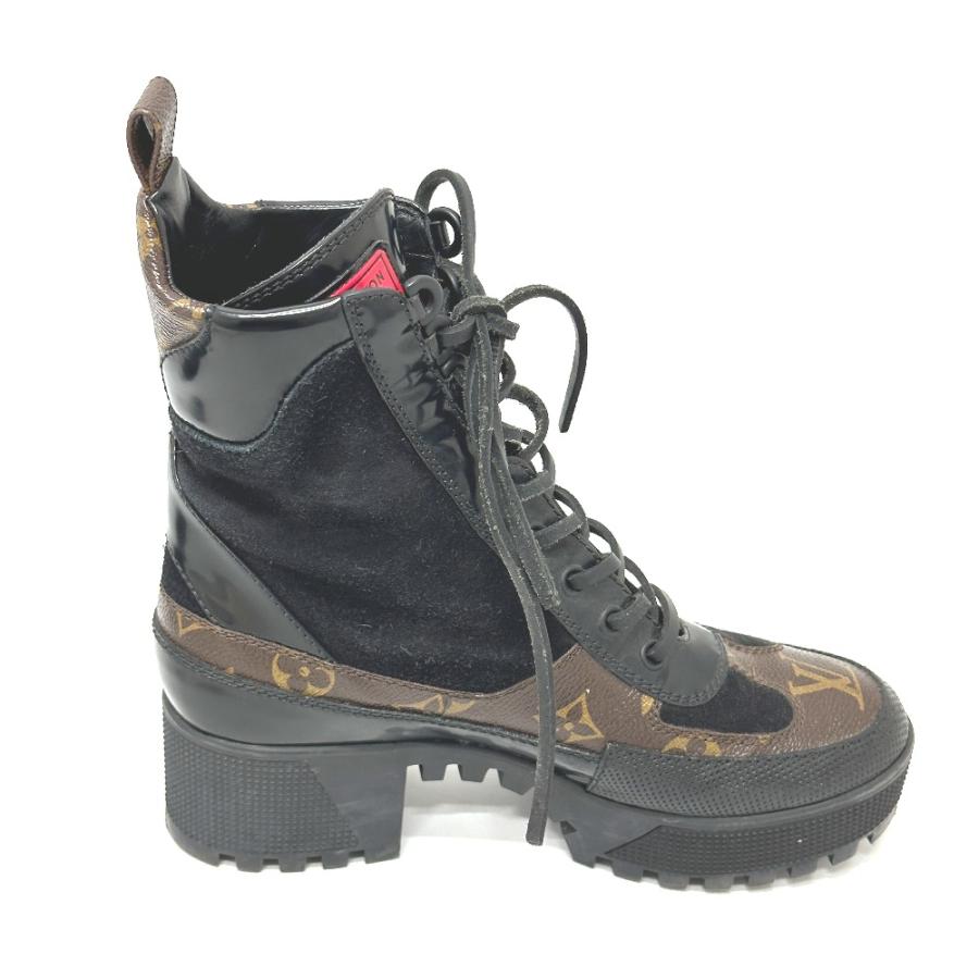 LOUIS VUITTON ルイヴィトン ワッペン 靴 ヒール アンクル ショートブーツ ローリエート ライン ブーツ ブラック レディース【中古】 | LOUIS VUITTON | 04