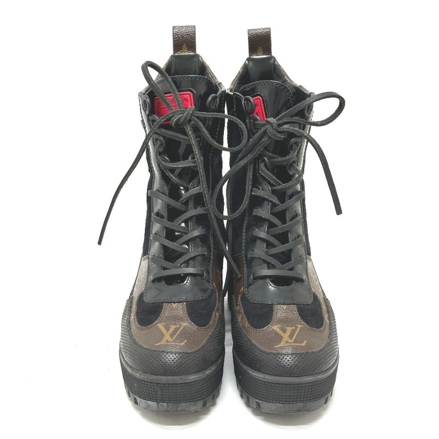 LOUIS VUITTON ルイヴィトン ワッペン 靴 ヒール アンクル ショートブーツ ローリエート ライン ブーツ ブラック レディース【中古】 | LOUIS VUITTON | 05