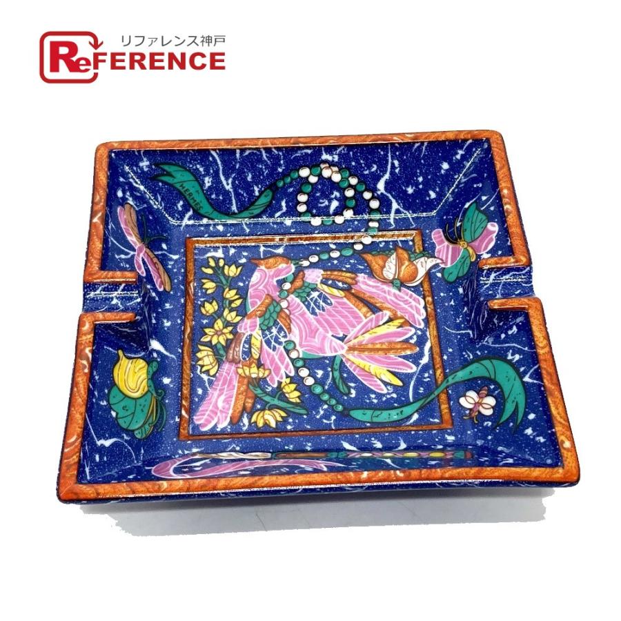 美品 HERMES エルメス インテリア ピエールドリアン・エ・ドクシダン アシュトレイ 灰皿 陶器 ブルー ユニセックス【中古】 | HERMES