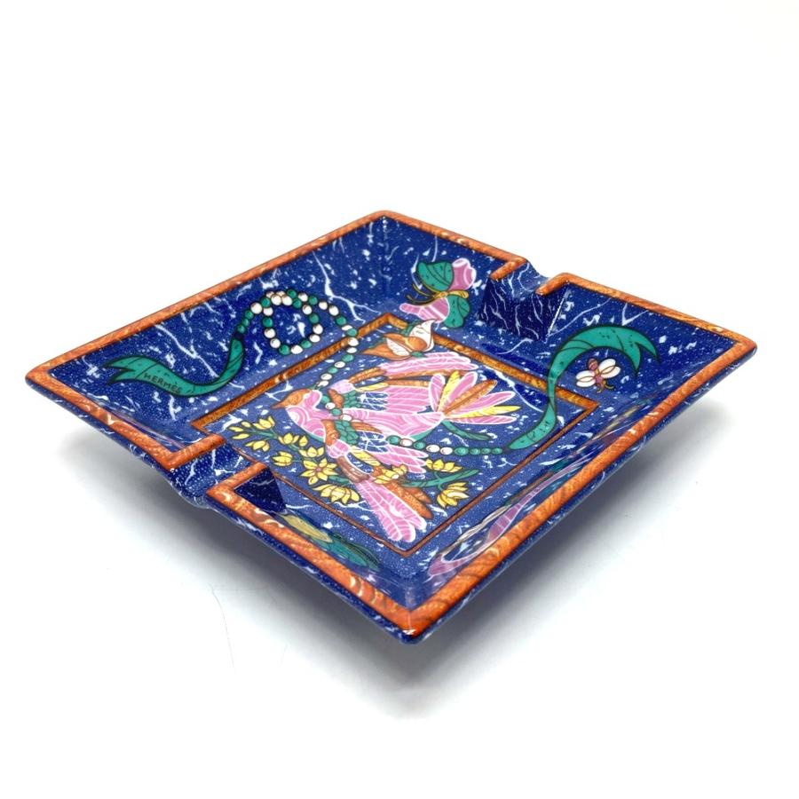 美品 HERMES エルメス インテリア ピエールドリアン・エ・ドクシダン アシュトレイ 灰皿 陶器 ブルー ユニセックス【中古】 | HERMES | 01