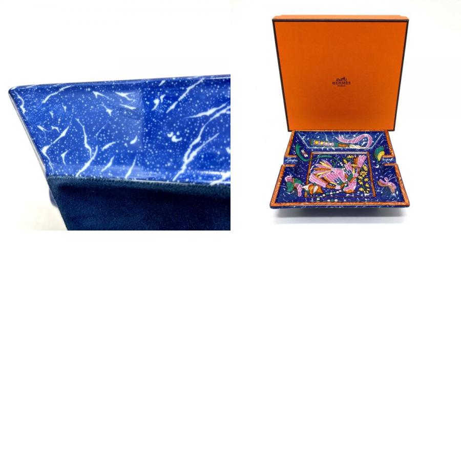 美品 HERMES エルメス インテリア ピエールドリアン・エ・ドクシダン アシュトレイ 灰皿 陶器 ブルー ユニセックス【中古】 | HERMES | 09