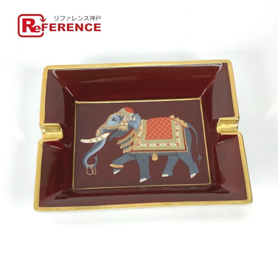 HERMES エルメス エレファント 象 アッシュトレイ 小物入れ ジュエリートレイ 灰皿 ブラウン レディース【中古】 2589