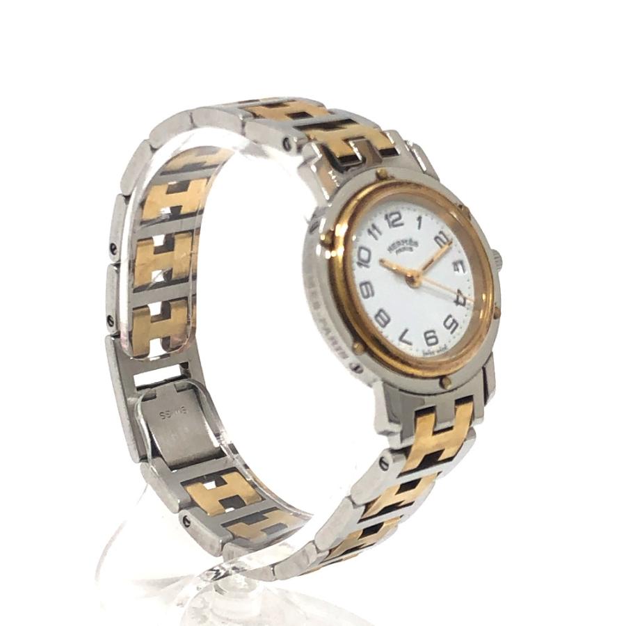 HERMES エルメス CL3.240 クリッパー クォーツ デイト ウォッチ ラウンドフェイス コンビ 腕時計 シルバー レディース【中古】 | HERMES | 03