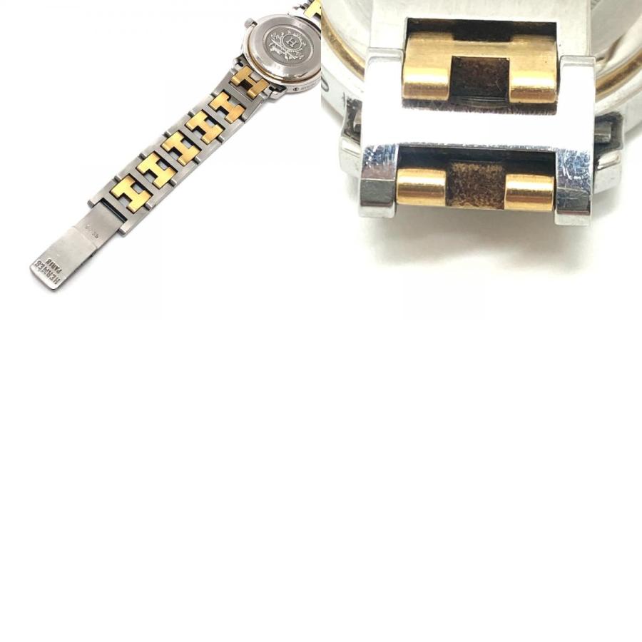 HERMES エルメス CL3.240 クリッパー クォーツ デイト ウォッチ ラウンドフェイス コンビ 腕時計 シルバー レディース【中古】 | HERMES | 09