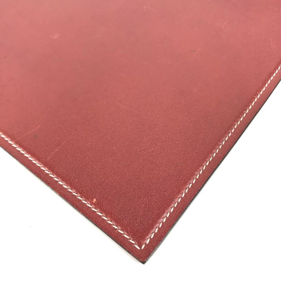 HERMES エルメス ロゴ マウスパッド バイカラー PC パソコン インテリア 雑貨 レッド レディース【中古】の画像