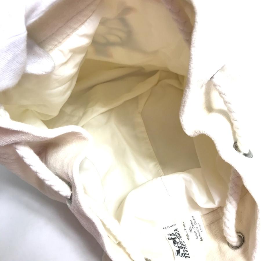 HERMES エルメス 巾着 パイル カバン ショルダーバッグ ホワイト レディース【中古】 | HERMES | 08