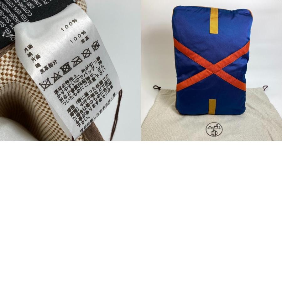新品同様 HERMES エルメス Casaque カザック インテリア 雑貨 枕 ピロー 縦長 クッション ブルー ユニセックス【中古】 | HERMES | 09