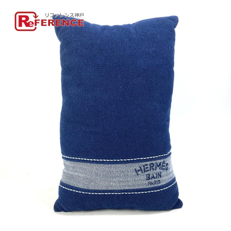 美品　エルメス ピロー ビーチ 枕 ヨッティング ビーチ クッション ブルー 美品 エルメス ピロー ビーチ 枕 ヨッティング ビーチ