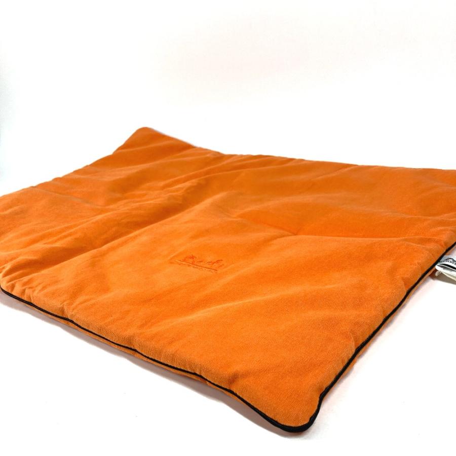 HERMES エルメス ロゴ 刺繍 ペット用 ドッグ 犬 布団 マット ビッグ クッション オレンジ ユニセックス【中古】 | HERMES | 02