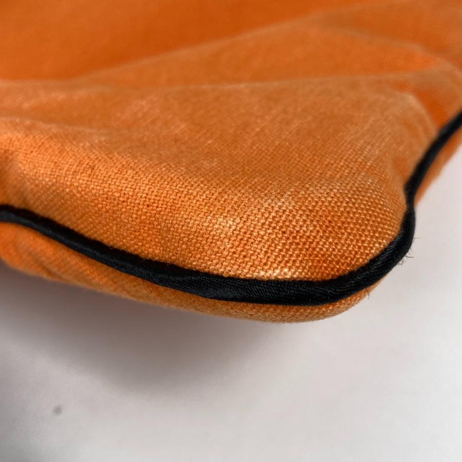HERMES エルメス ロゴ 刺繍 ペット用 ドッグ 犬 布団 マット ビッグ クッション オレンジ ユニセックス【中古】 | HERMES | 06