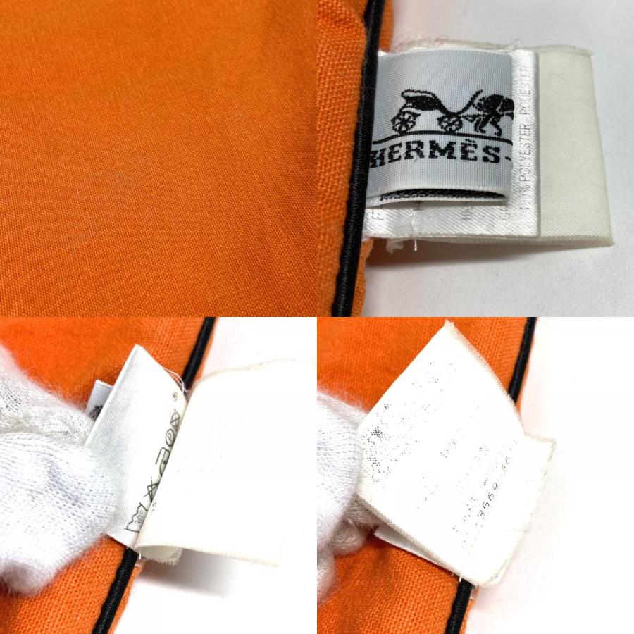HERMES エルメス ロゴ 刺繍 ペット用 ドッグ 犬 布団 マット ビッグ クッション オレンジ ユニセックス【中古】 | HERMES | 09
