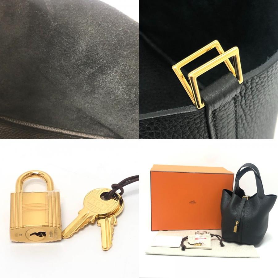 未使用 HERMES エルメス ピコタンロックPM ピコタンロック PM K刻 カバン ゴールド金具 ハンドバッグ ブラック レディース【中古】 | HERMES | 09