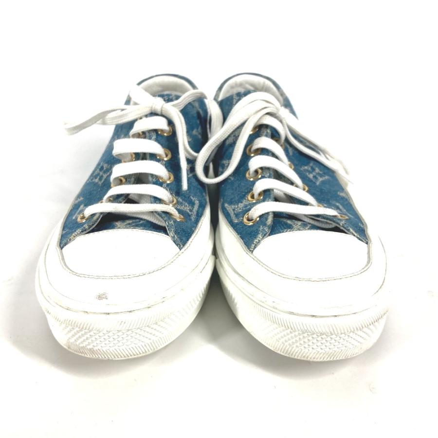 【未使用品】LOUIS VUITTON ヴィトン デニムバレリーナシューズ ルイ・ヴィトンからモノグラム・デニムのウィメンズシューズ、波