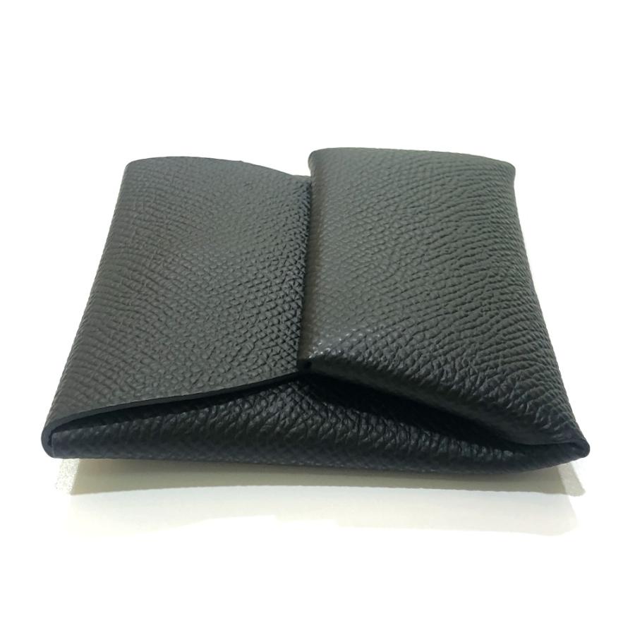 新品同様 HERMES エルメス バスティア 財布 小銭入れ スクエア コインケース シルバー金具 ブラック レディース【中古】 | HERMES | 02