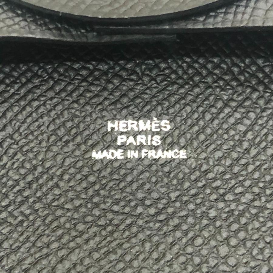 新品同様 HERMES エルメス バスティア 財布 小銭入れ スクエア コインケース シルバー金具 ブラック レディース【中古】 | HERMES | 07