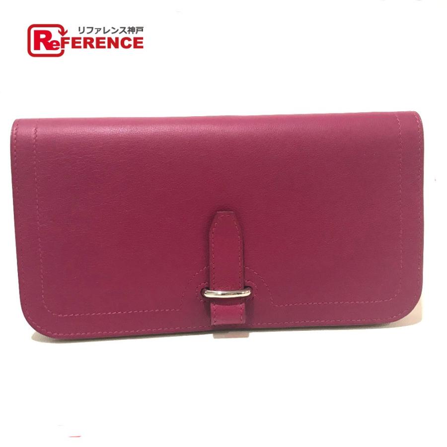 新品同様 HERMES エルメス バイカー 長財布 スイフト アルゲンテ パル ルビス Q□刻 レディース | HERMES
