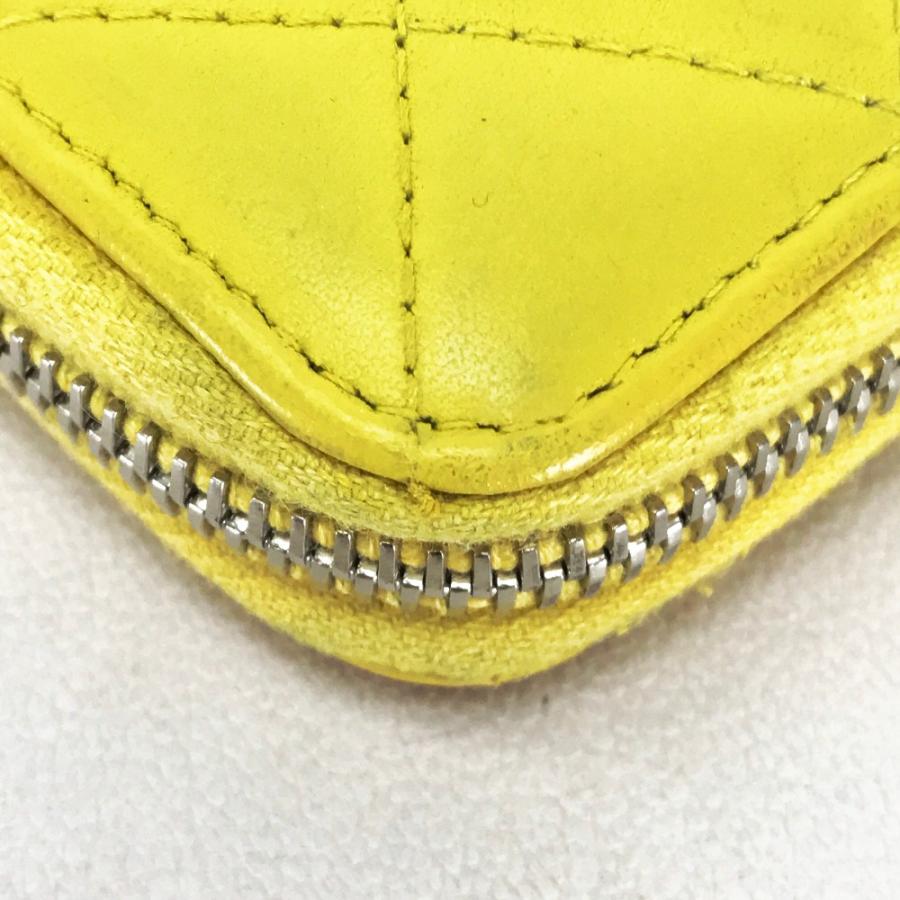 CHANEL シャネル ラウンドファスナー長財布 CC ココマーク マトラッセ 長財布（あり）  イエロー | CHANEL | 02