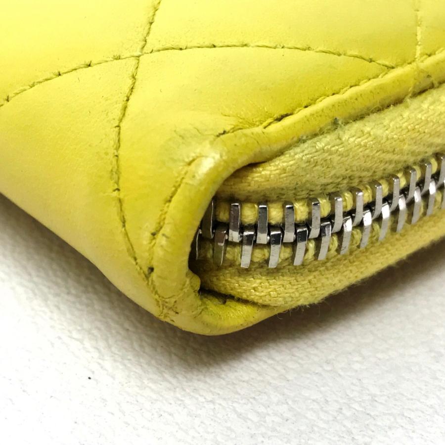 CHANEL シャネル ラウンドファスナー長財布 CC ココマーク マトラッセ 長財布（あり）  イエロー | CHANEL | 03