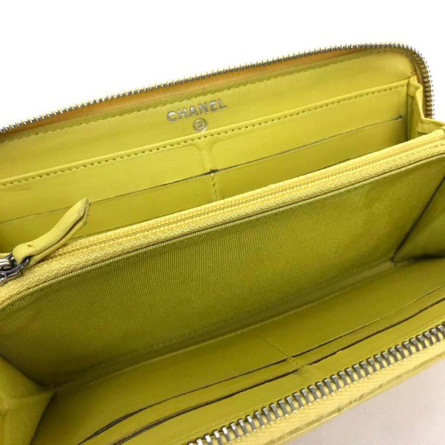 CHANEL シャネル ラウンドファスナー長財布 CC ココマーク マトラッセ 長財布（あり）  イエロー | CHANEL | 05