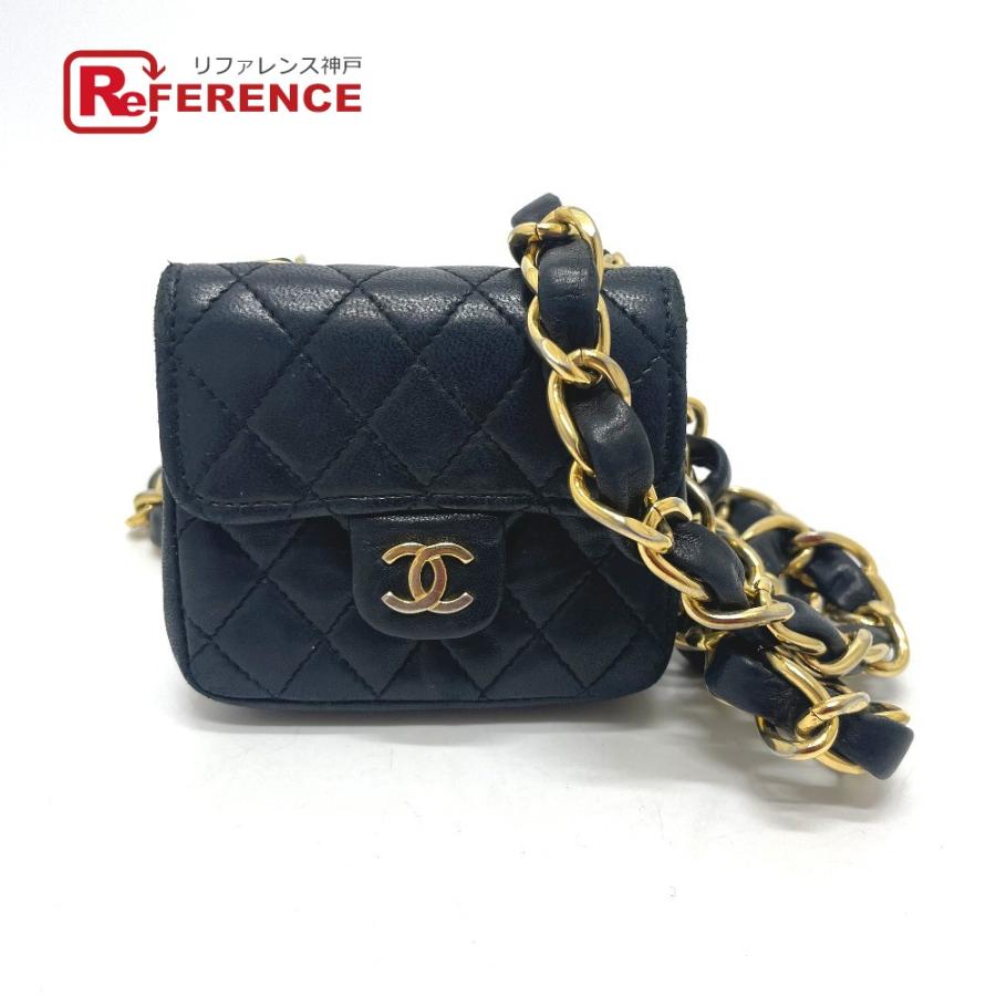 CHANEL ミニミニマトラッセキャビアスキンチャームチェーンベルト