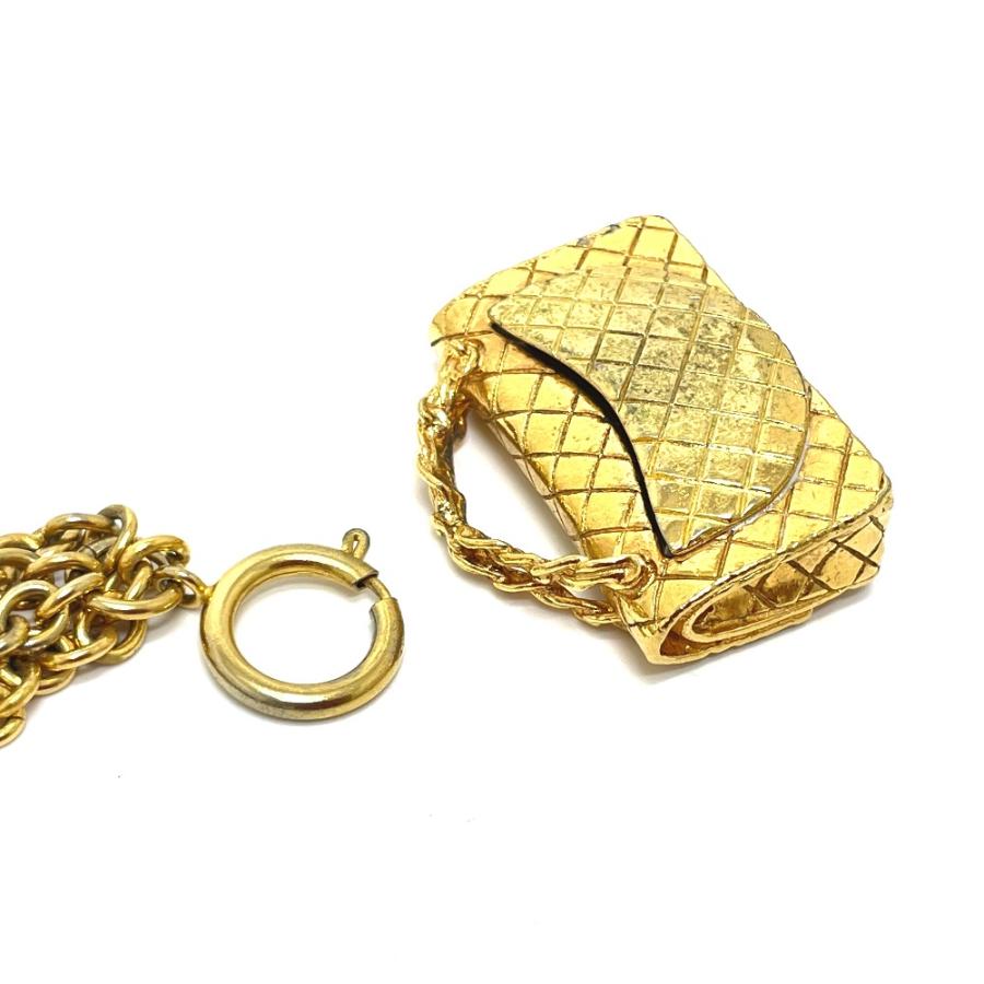CHANEL シャネル バッグ型 モチーフ マトラッセ ヴィンテージ ネックレス ペンダント 首飾り 小物 ゴールド | CHANEL | 03
