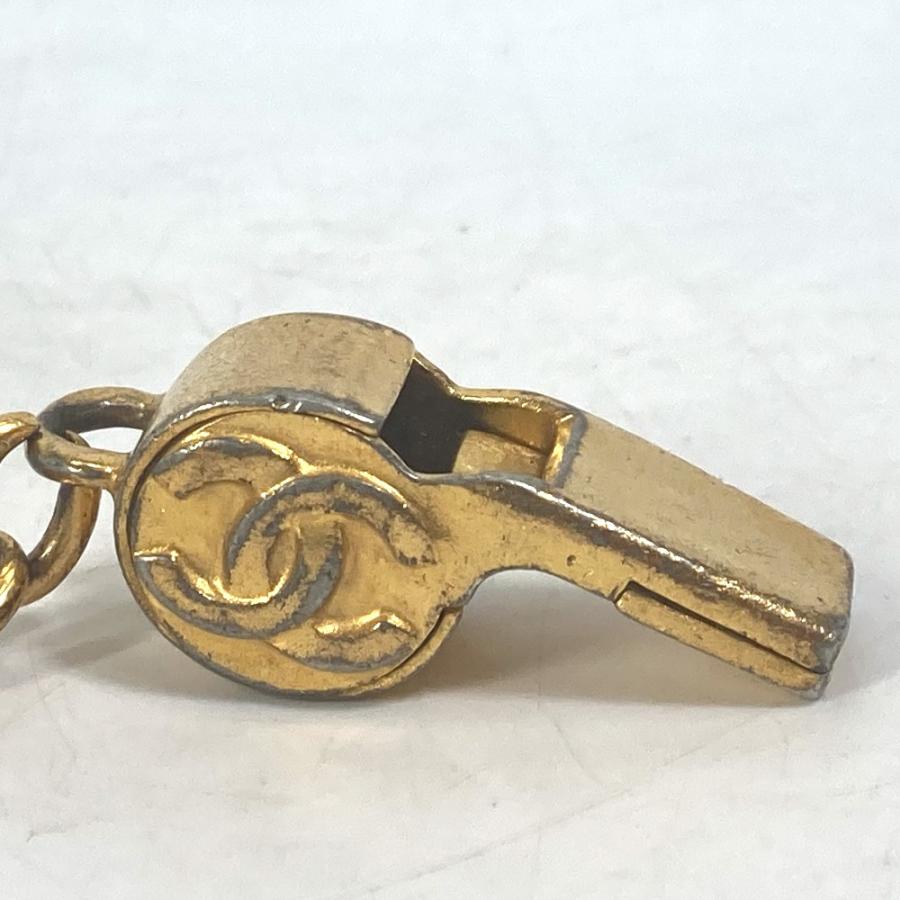 CHANEL シャネル 96A ホイッスル 笛 CC ココマーク バッグチャーム キーホルダー メタル ゴールド レディース【中古】 | CHANEL | 07