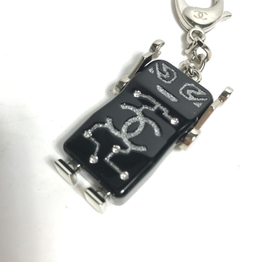 CHANEL シャネル ロボット ラインストーン バッグチャーム  キーホルダー ブラック レディース【中古】 | CHANEL | 03