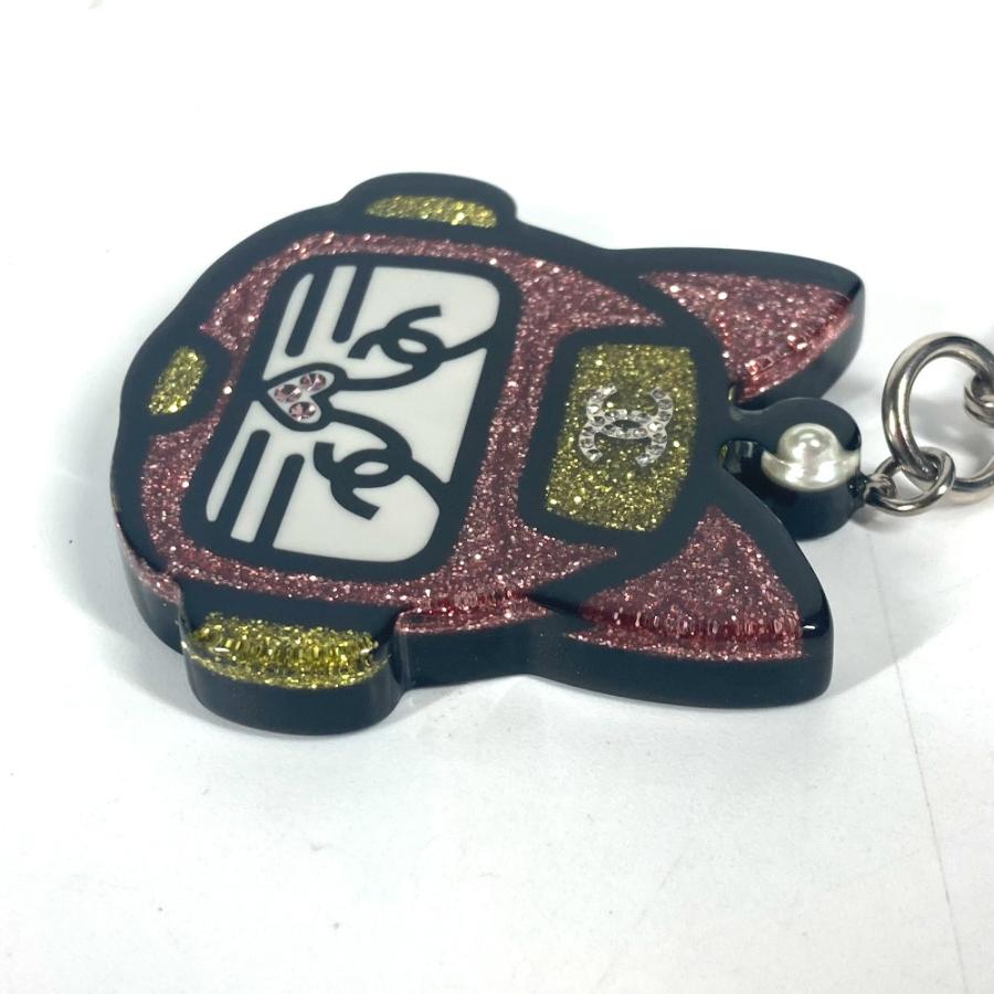 美品 CHANEL シャネル キャット 猫 ラメ ハート バッグチャーム  17S キーホルダー ピンク レディース【中古】 | CHANEL | 06