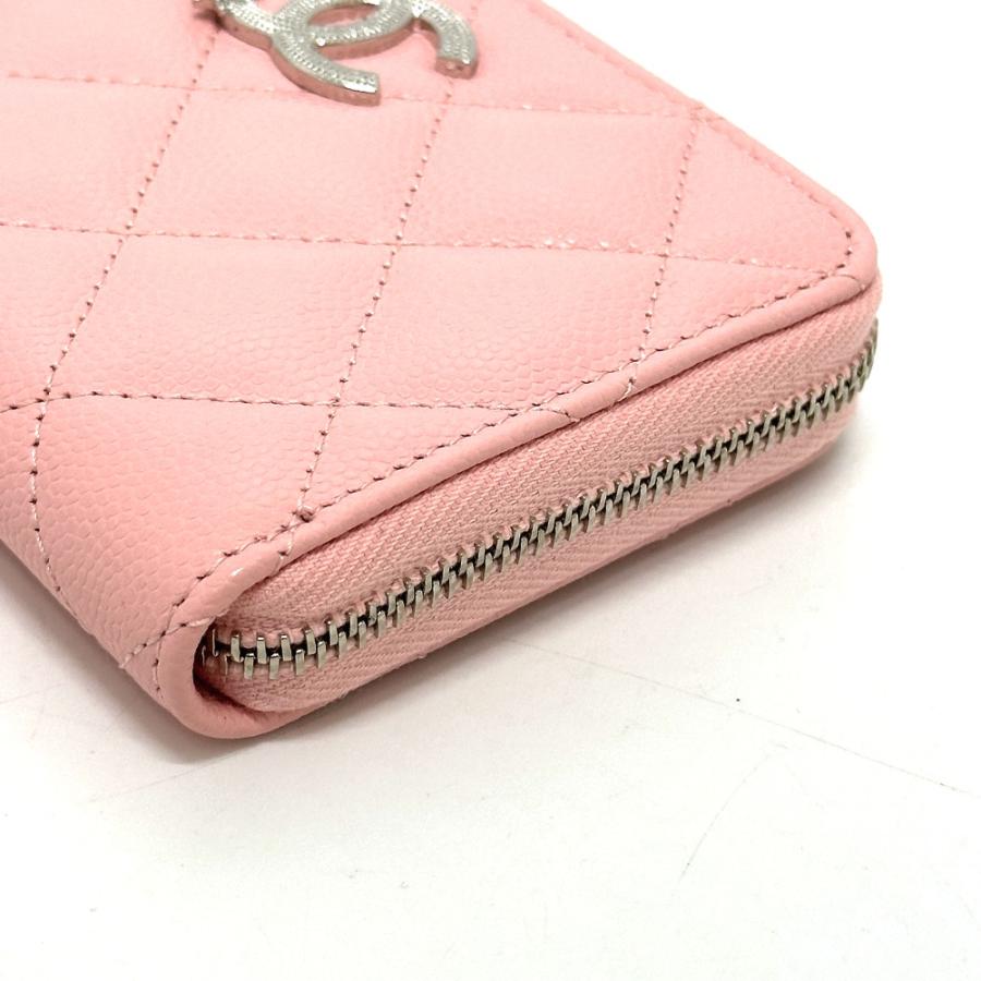 未使用 CHANEL シャネル ココスター ラウンド コンパクトウォレット マトラッセ 2つ折り財布 ピンク レディース【中古】 | CHANEL | 04