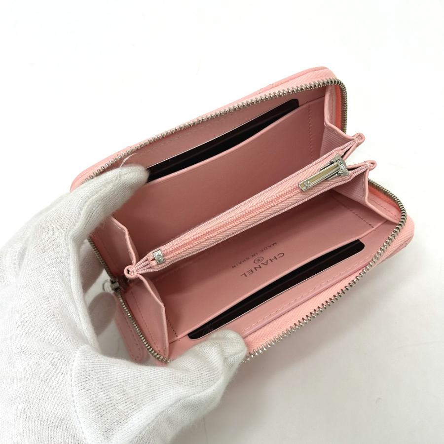未使用 CHANEL シャネル ココスター ラウンド コンパクトウォレット マトラッセ 2つ折り財布 ピンク レディース【中古】 | CHANEL | 07