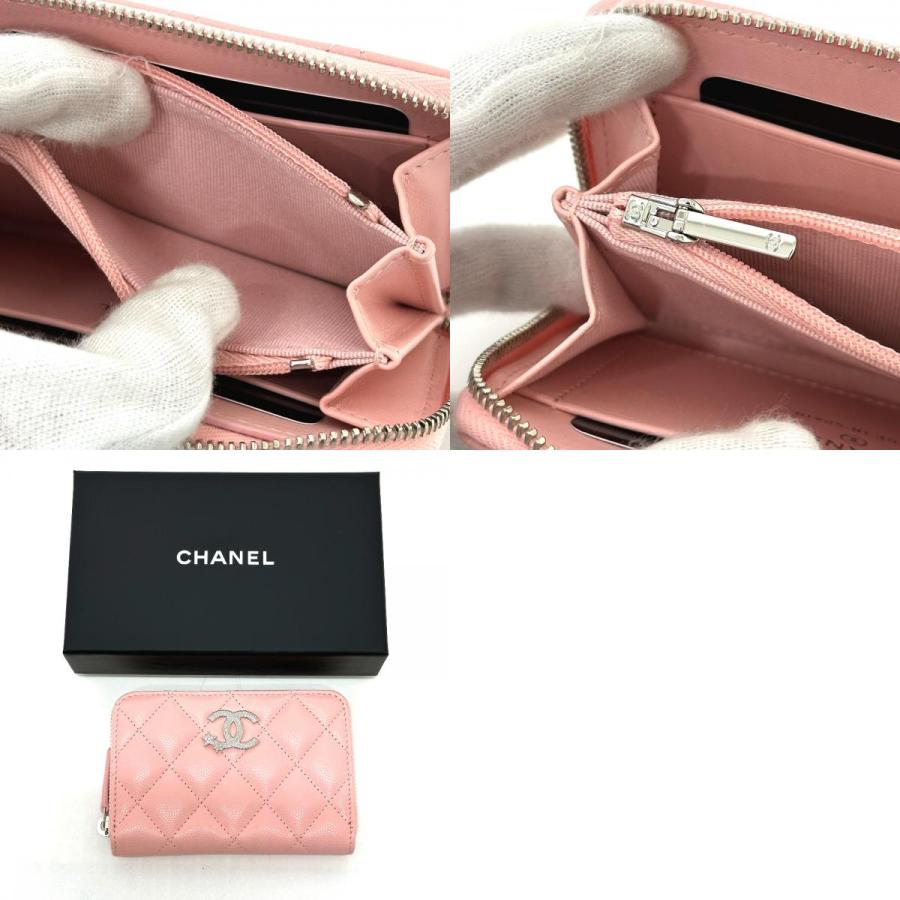 未使用 CHANEL シャネル ココスター ラウンド コンパクトウォレット マトラッセ 2つ折り財布 ピンク レディース【中古】 | CHANEL | 09