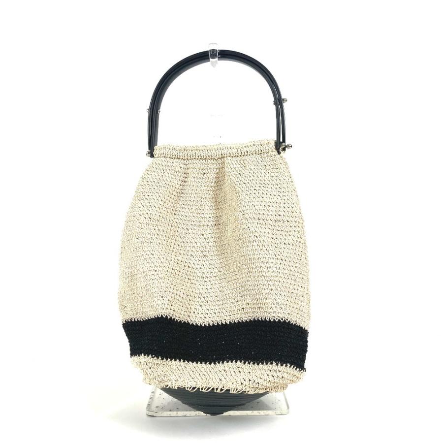 CHANEL シャネル ロゴ メッシュ プラスチックハンドル カバン ハンドバッグ ベージュ レディース【中古】 | CHANEL | 01