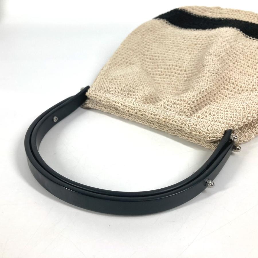 CHANEL シャネル ロゴ メッシュ プラスチックハンドル カバン ハンドバッグ ベージュ レディース【中古】 | CHANEL | 06