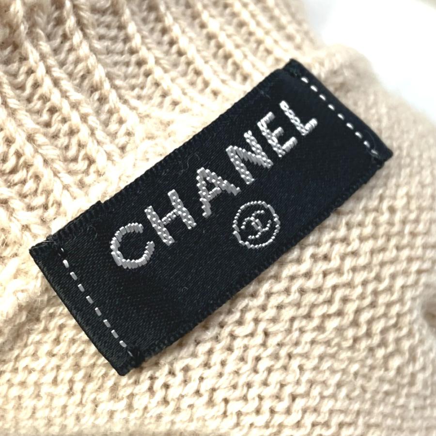 CHANEL（シャネル） 21A ロゴ パール グローブ 手袋 カシミヤ ベージュ