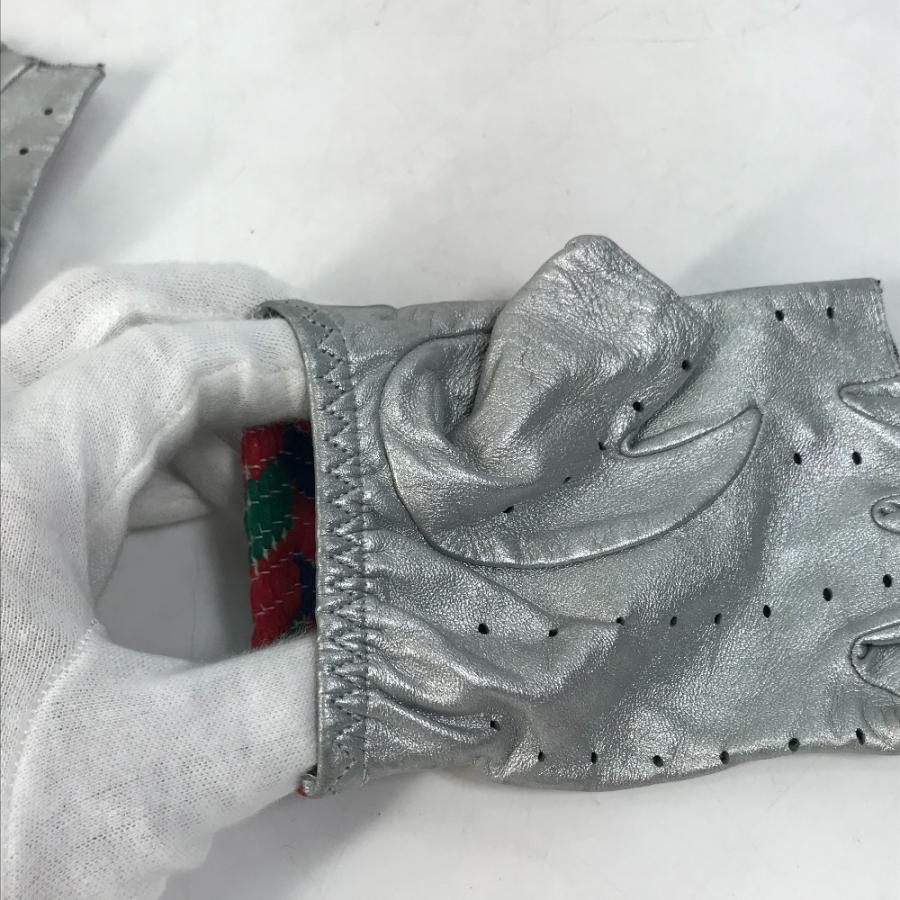 CHANEL シャネル 16S 手袋 CC ココマーク エアライン グローブ レザー シルバー レディース【中古】 | CHANEL | 06