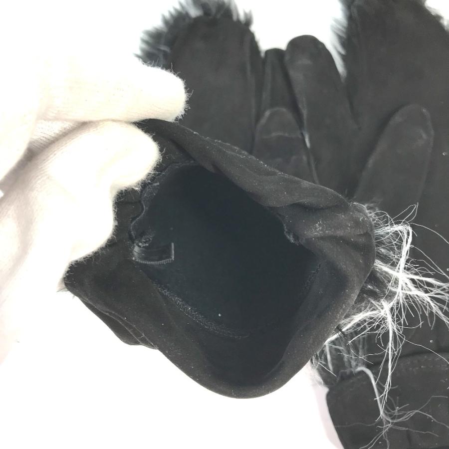 CHANEL シャネル CC ココマーク ファー 手袋 グローブ ブラック