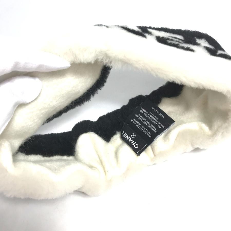 美品 CHANEL シャネル ロゴ ファー ヘアアクセサリー ヘッドバンド 21B ヘアバンド ブラック レディース【中古】 | CHANEL | 04